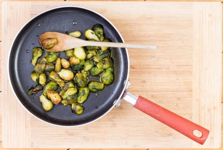 sprouts-cooked-in-non-stick-pan